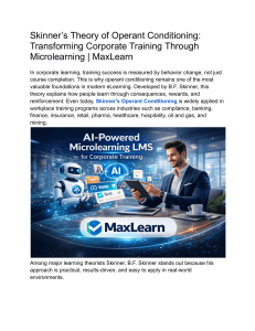 Skinner's Operant Conditioning in Corporate Training