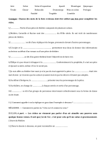 Exercice de vocabulaire th&eacute;&acirc;tral fran&ccedil;ais