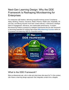 DDE Framework: Next-Gen Microlearning for Enterprises
