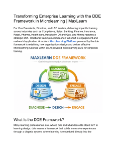 DDE Framework in Microlearning for Enterprise Training