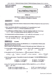 2024 French Baccalaureate Math Exam Serie D