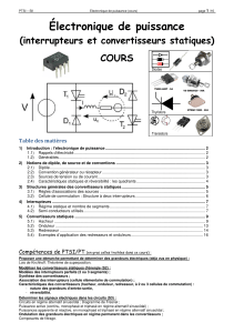 Cours &Eacute;lectronique de Puissance : Interrupteurs et Convertisseurs Statiques