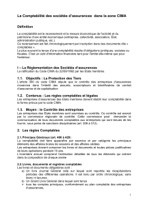 Comptabilit&eacute; des soci&eacute;t&eacute;s d'assurances CIMA