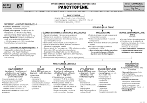 Orientation diagnostique pour la pancytop&eacute;nie : Guide d'h&eacute;matologie