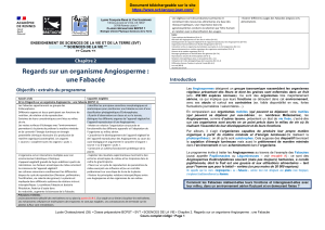 Chapitre 2 : Regards sur un organisme Angiosperme - une Fabac&eacute;e