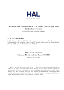 Informatique documentaire : le cahier des charges sous toutes les coutures