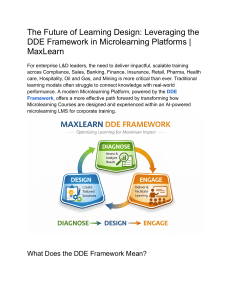 The Future of Learning Design: DDE Framework in Microlearning Platforms
