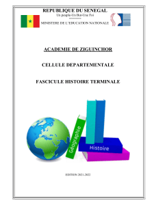Fascicule Histoire Terminale 2021-2022 - Acad&eacute;mie de Ziguinchor
