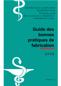 Guide des BPF Pharmaceutiques Alg&eacute;rien 2022