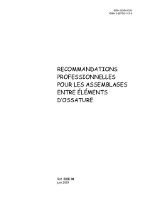 Recommandations professionnelles pour assemblages ossature b&eacute;ton
