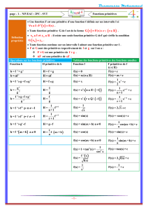 R&eacute;sum&eacute; 4 : Fonctions primitives - Math&eacute;matiques