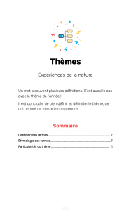 Th&egrave;me Exp&eacute;riences de la nature : Analyse th&eacute;matique