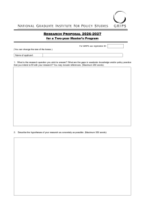 GRIPS Master's Research Proposal 2026-2027