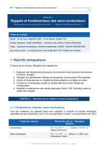 Module 1 : Rappels et fondamentaux des semi-conducteurs
