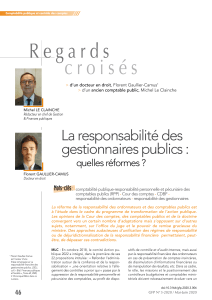 R&eacute;forme de la responsabilit&eacute; des gestionnaires publics : analyse crois&eacute;e