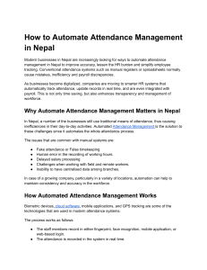 How to Automate Attendance Management in Nepal
