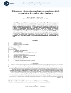 R&eacute;sistance de glissement des rev&ecirc;tements acoustiques : &eacute;tude param&eacute;trique