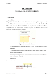 Tol&eacute;rances et ajustements en m&eacute;trologie