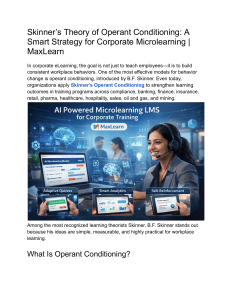 Skinner's Operant Conditioning in Corporate Microlearning