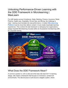 DDE Framework in Microlearning: Performance-Driven Learning