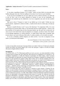Mod&egrave;le de communication de Jakobson : Analyse de la lettre CLIX de Montesquieu