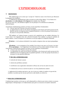 Epid&eacute;miologie 