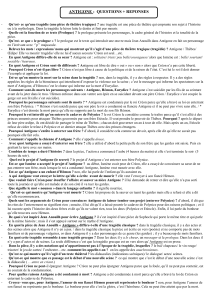 Guide d'&eacute;tude Antigone : Questions & R&eacute;ponses