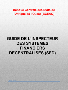 Guide de l'inspecteur des SFD - BCEAO 2013