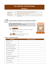 Calculs commerciaux Loris 