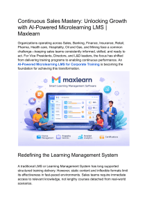 AI-Powered Microlearning LMS for Sales Mastery