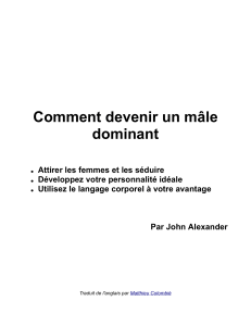 Comment devenir un m&acirc;le alpha