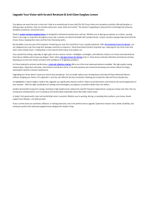 Upgrade Your Vision with Scratch Resistant & Anti-Glare Eyeglass Lenses