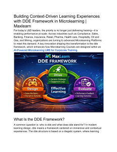 Building Context-Driven Learning Experiences with DDE Framework in Microlearning   Maxlearn