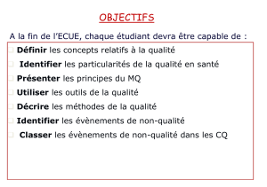 Objectifs du Cours de Qualit&eacute; - Master Qualit&eacute;