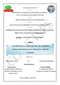 Mise en &oelig;uvre du code ISPS au Port de Cotonou : Rapport de stage