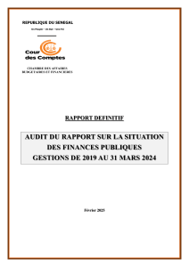 Rapport d&eacute;finitif d'audit des finances publiques du S&eacute;n&eacute;gal 2019-2024