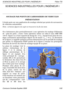 Soudage par points de carrosseries : document d'ing&eacute;nierie