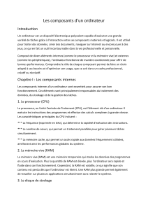 Composants d'un ordinateur