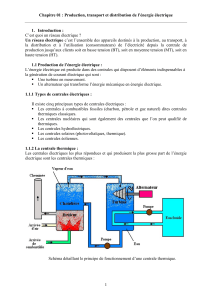 Chapitre 1 : Production, transport et distribution de l'&eacute;nergie &eacute;lectrique