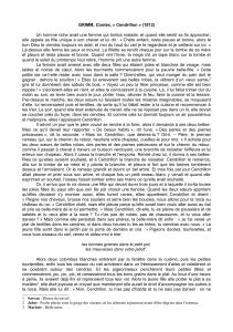 Cendrillon - Conte des Fr&egrave;res Grimm (1812)