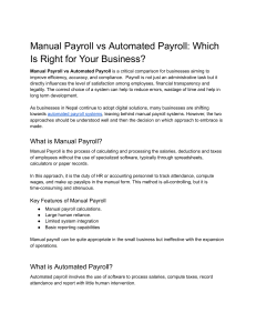 Manual vs Automated Payroll: Which Is Right for Your Business?