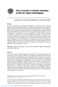 Acc&egrave;s &agrave; la justice et inclusion num&eacute;rique : au-del&agrave; des enjeux technologiques