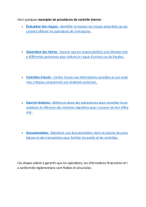 Guide des proc&eacute;dures de contr&ocirc;le interne
