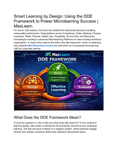 DDE Framework for Microlearning Success