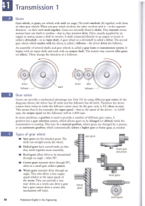 Transmission 1: Gears in Engineering