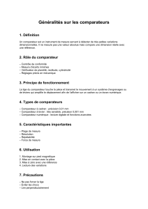 G&eacute;n&eacute;ralit&eacute;s sur les comparateurs : instruments de mesure