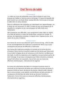Analyse de joueuse de tennis de table : service et &eacute;change