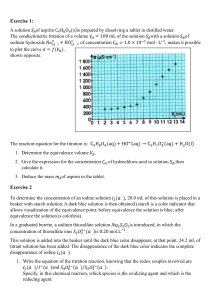 Chemistry Titration Exercises: Aspirin & Iodine