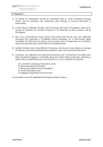 Exercice de g&eacute;ographie : Climat et courants marins