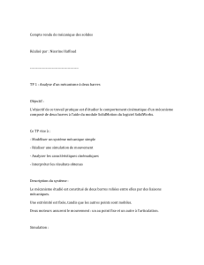 Rapport TP M&eacute;canique des Solides : Analyse Bielle-Manivelle